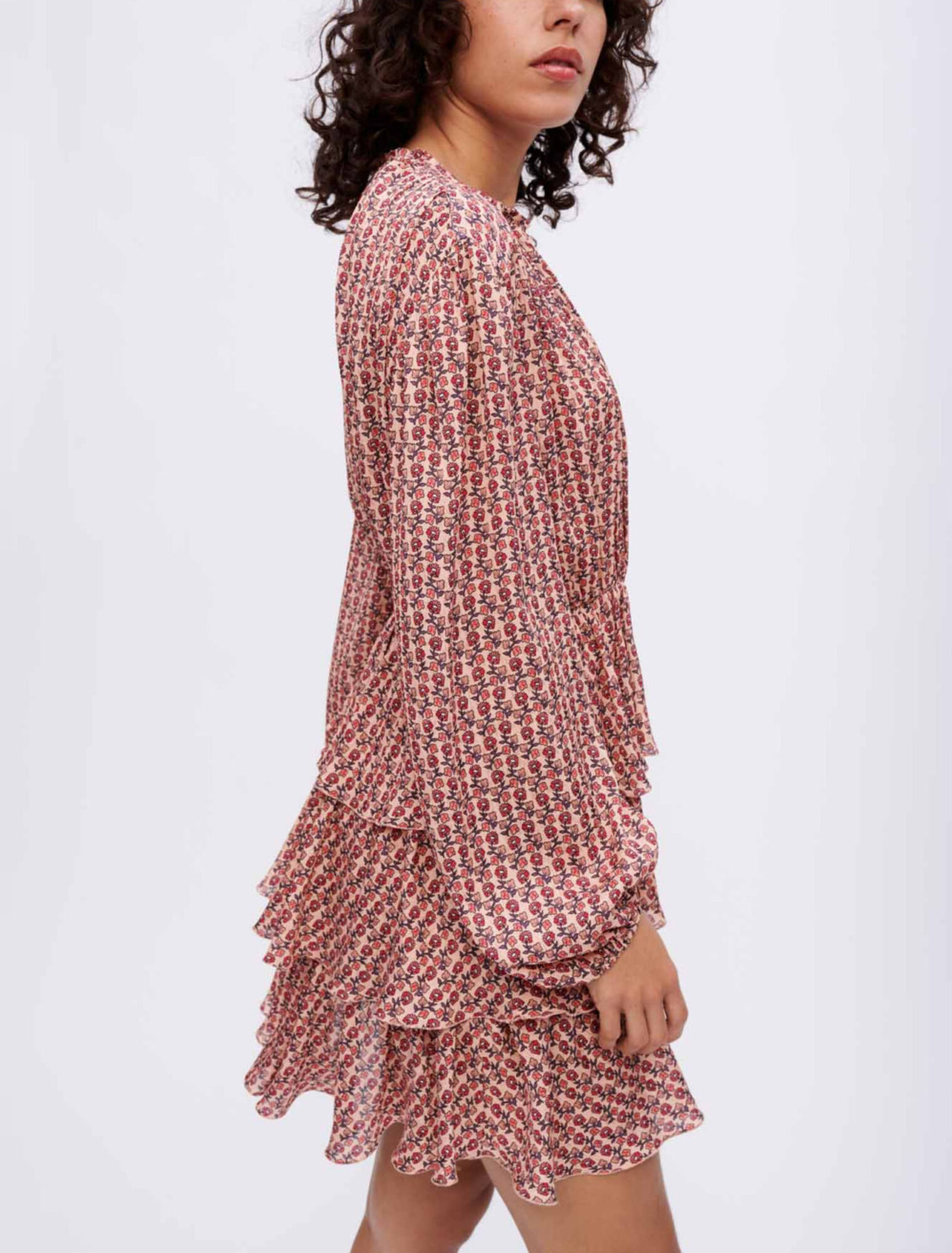 Robe fluide imprimée à volants