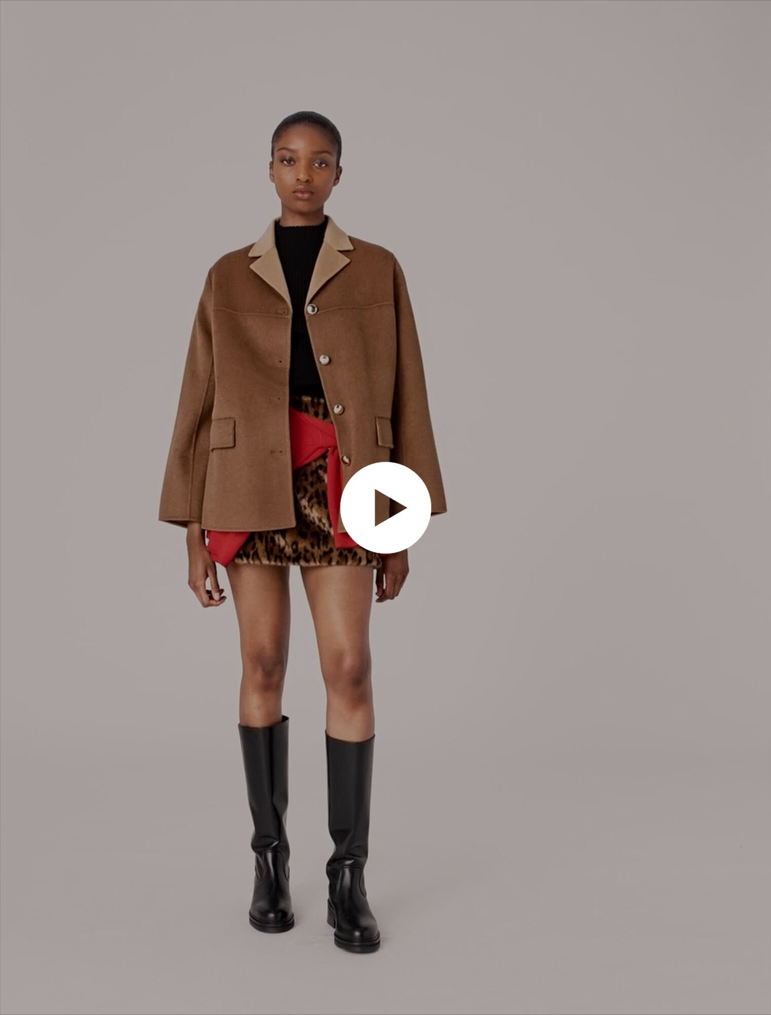 Manteau mi-long double face