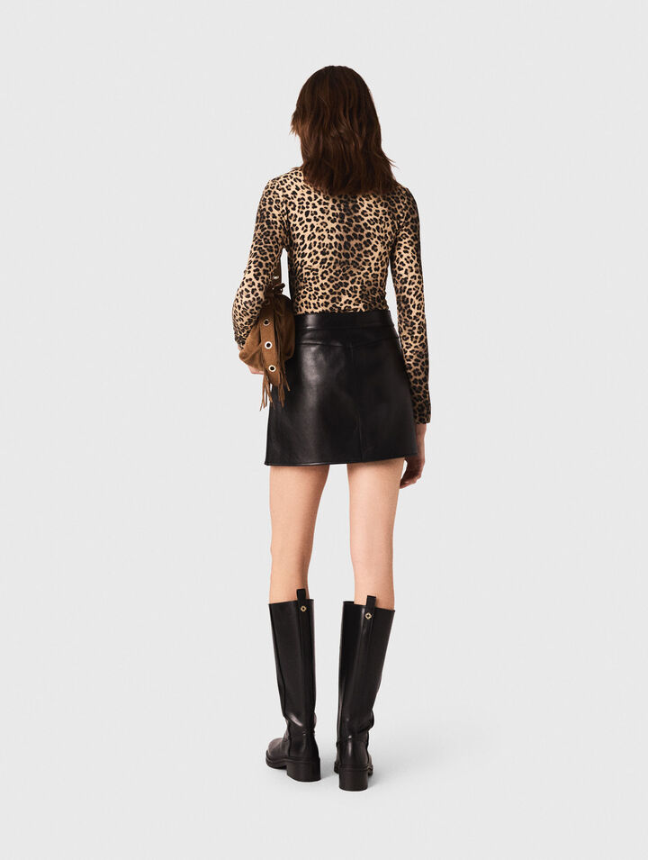 Jupe courte en cuir