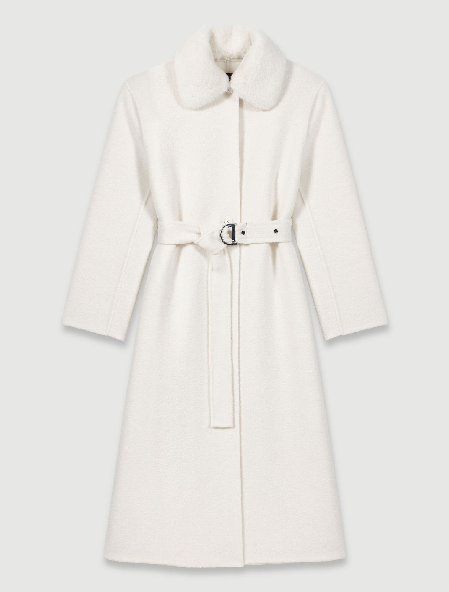 Manteau en laine à col amovible