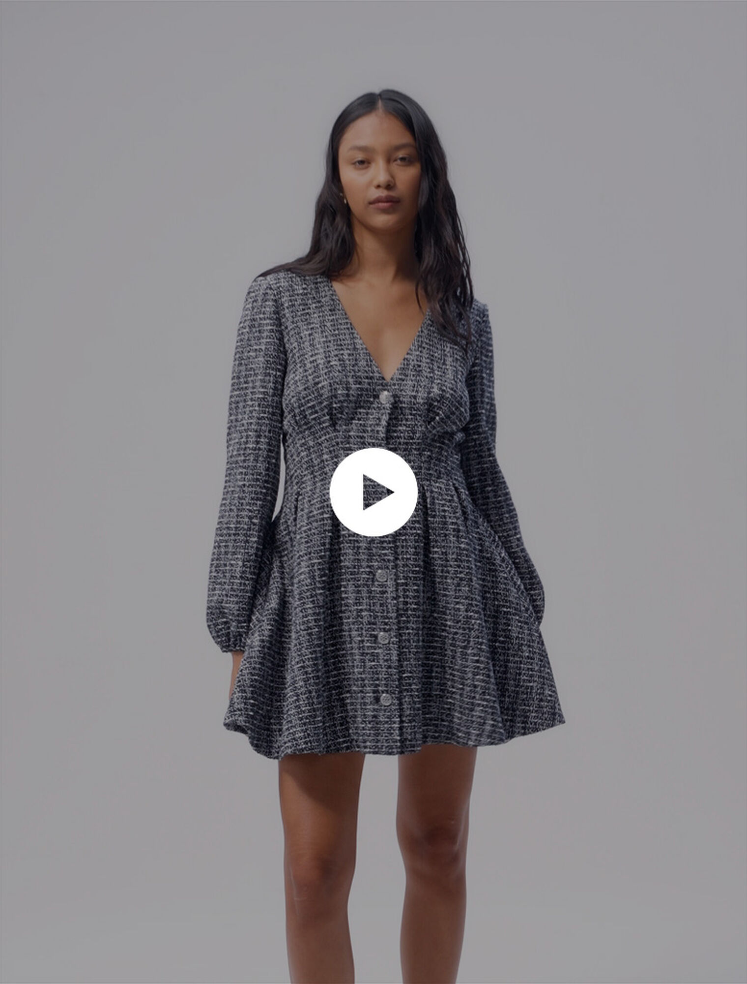 Robe courte en tweed