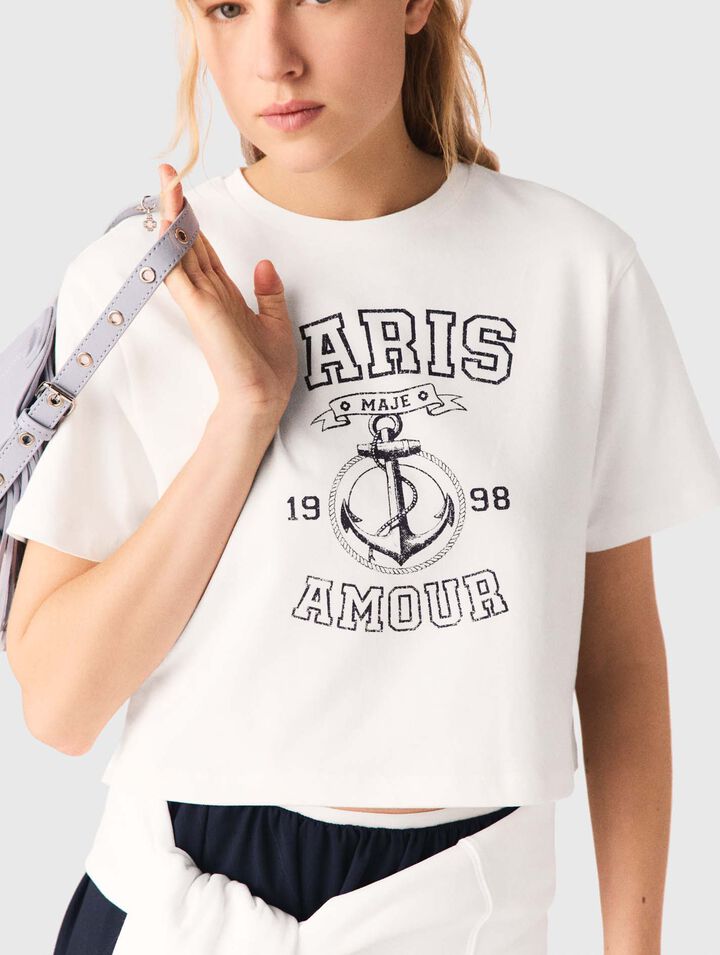 Tee-shirt &agrave; imprim&eacute; marin