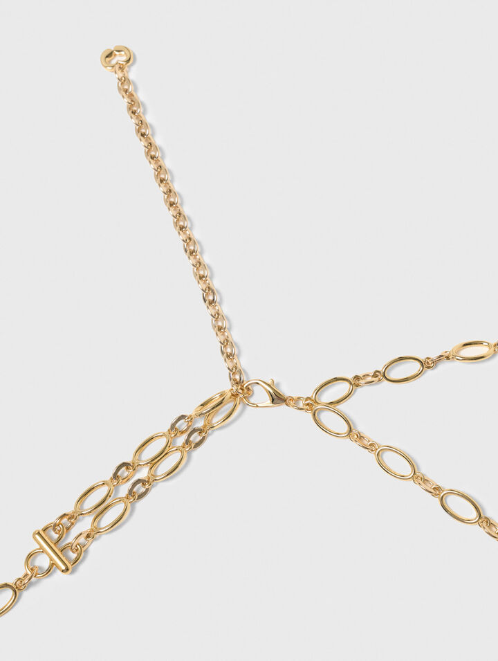 Ceinture chaine double &agrave; charms