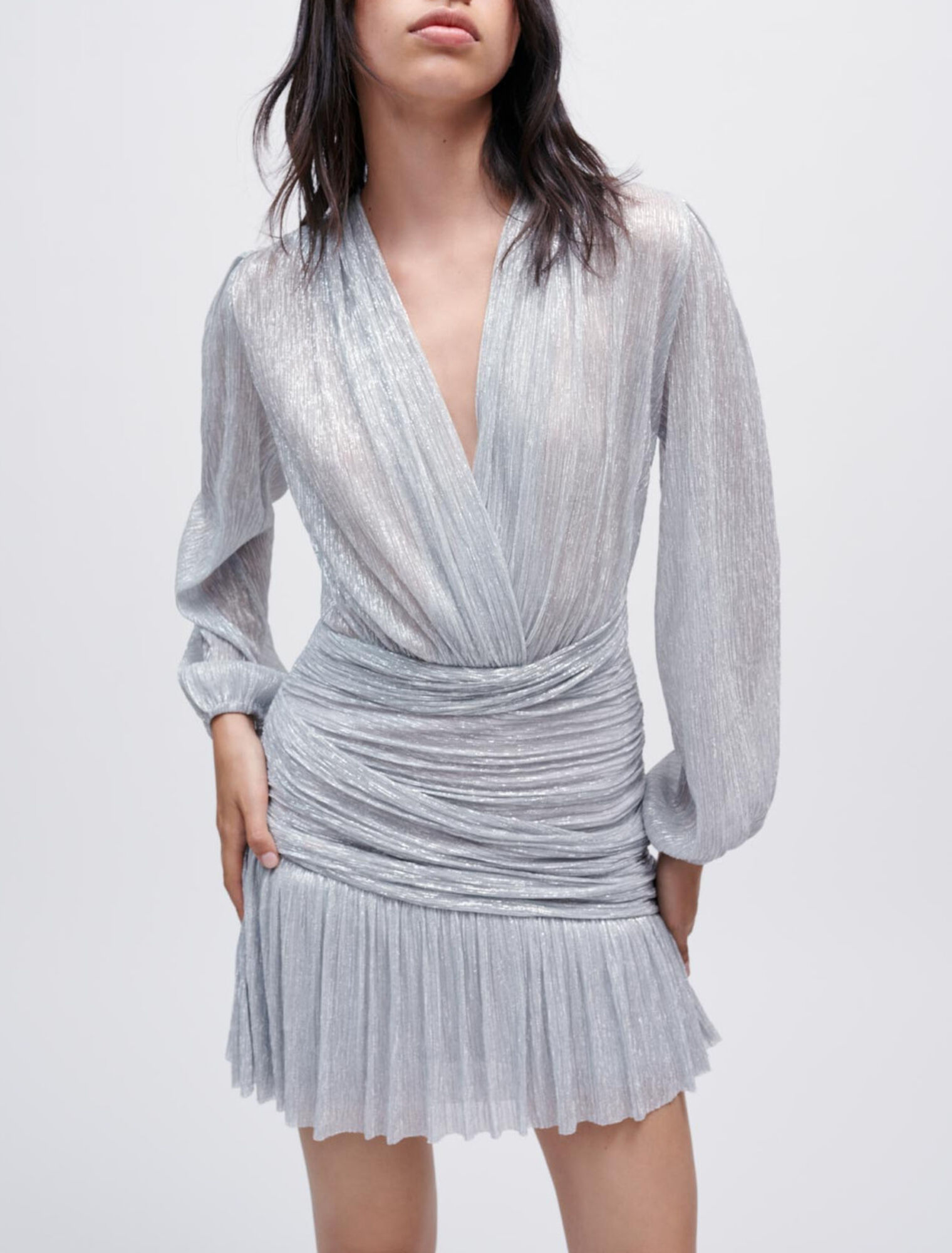 Robe en lurex drapée