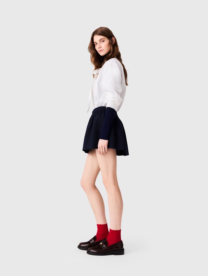 Jupe courte tailleur strass&eacute;e