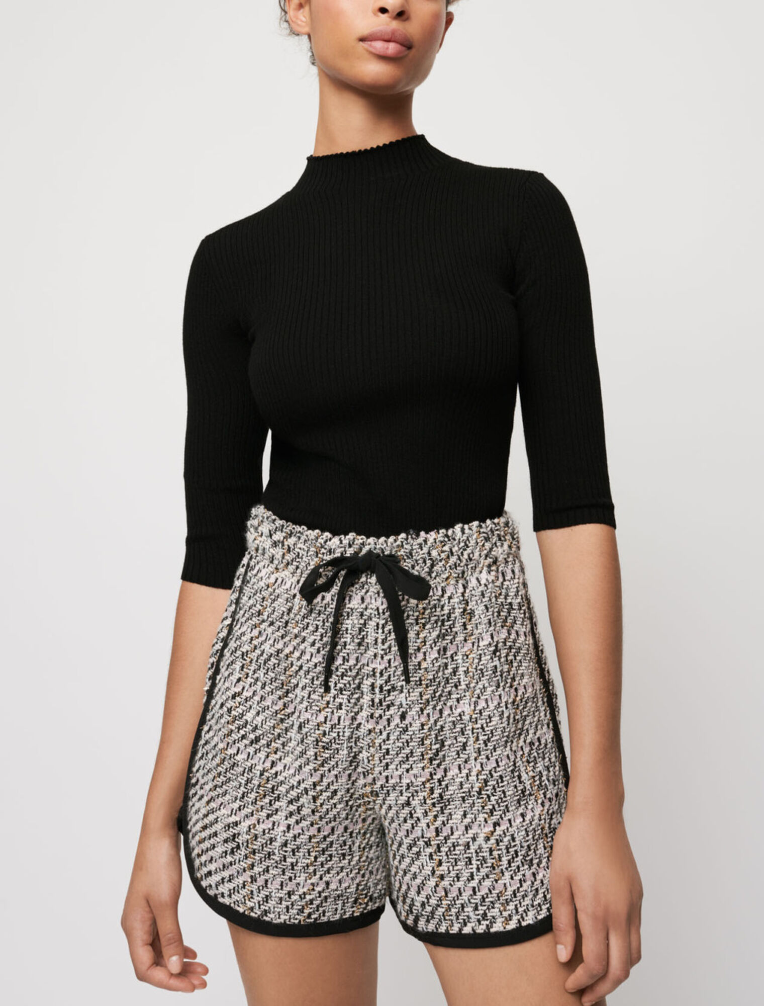 Short façon tweed contrasté
