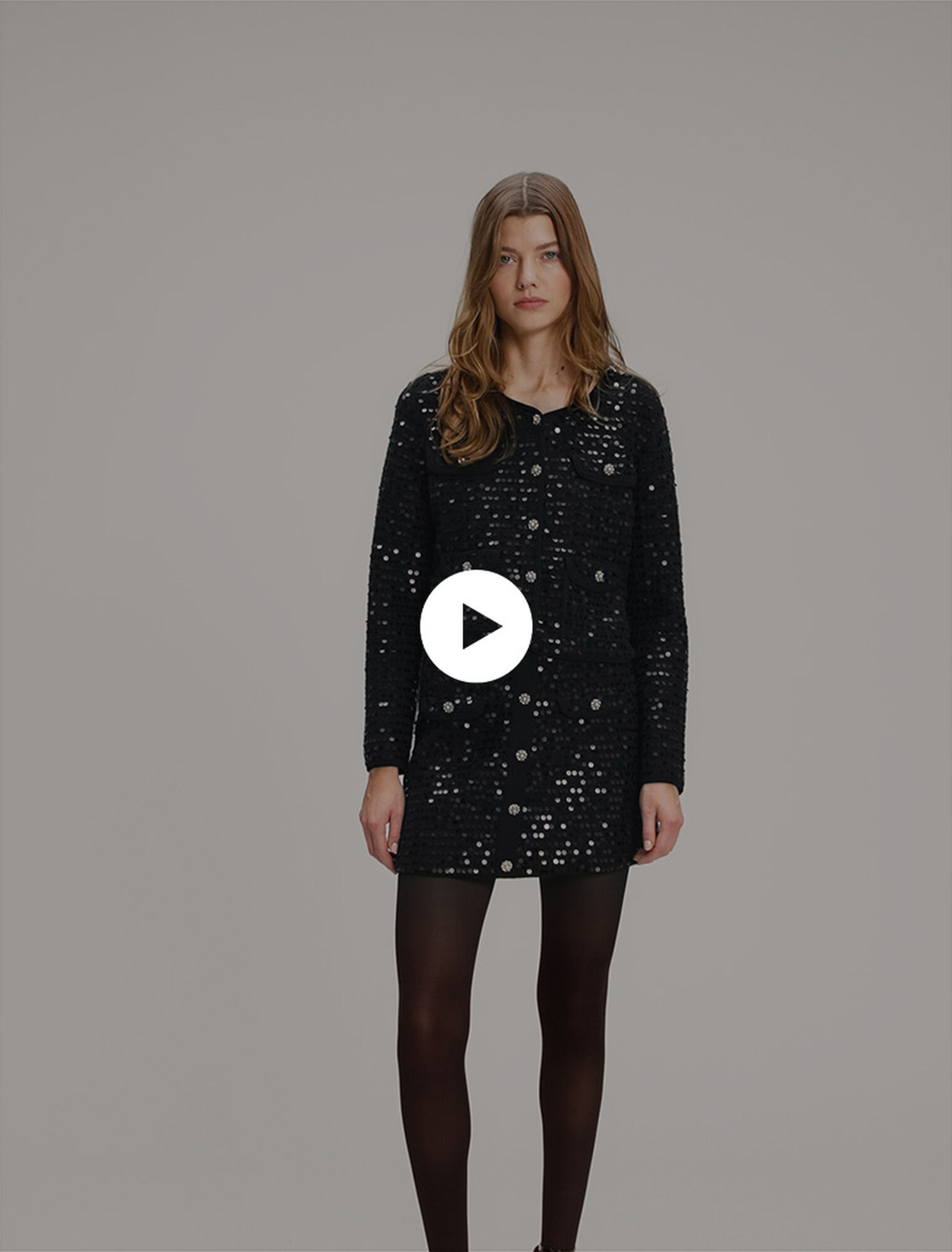 Cardigan court à sequins