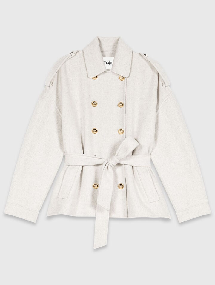 Manteau mi-long en double face