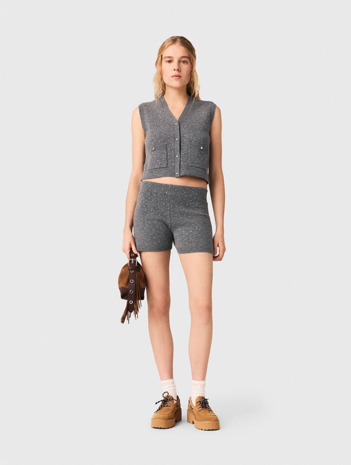 Top en maille &agrave; strass