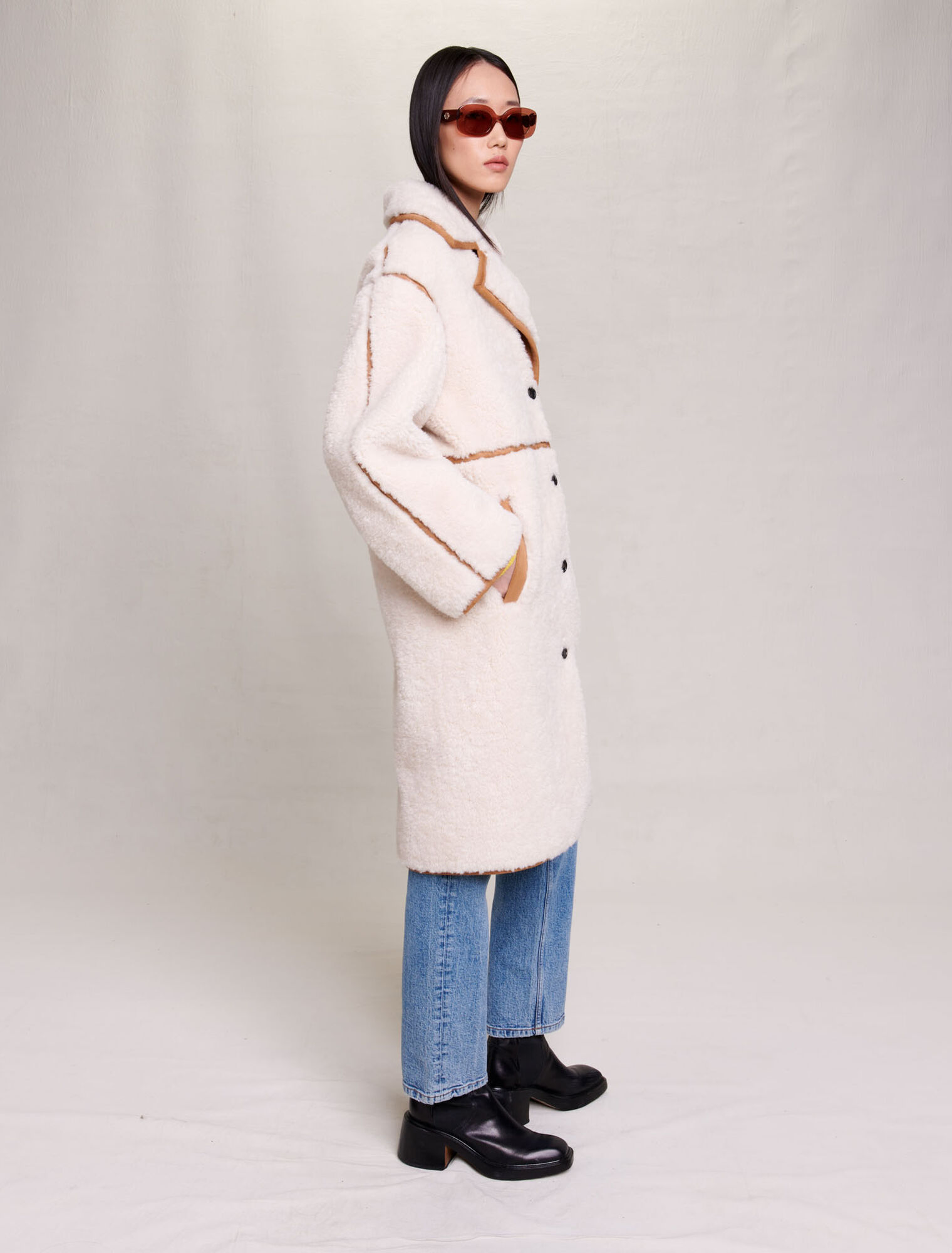 Manteau long patchwork