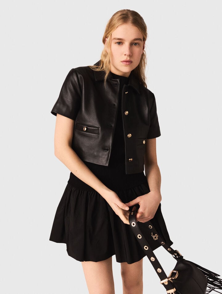 Veste courte en cuir