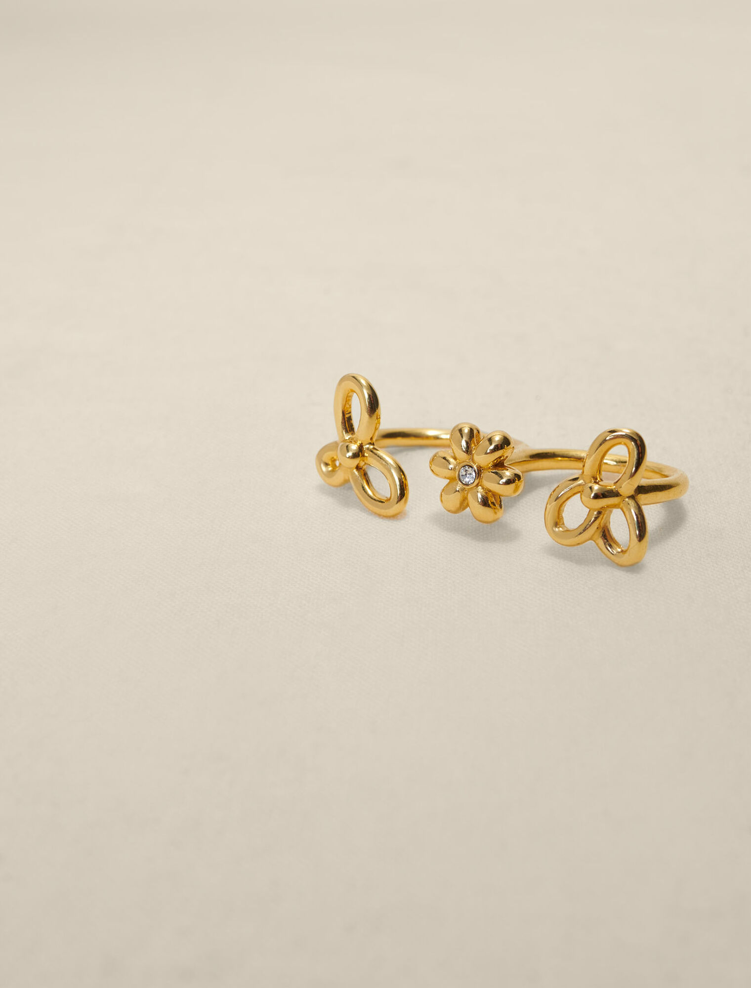 Bague double fleur