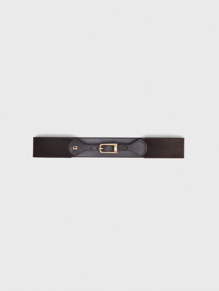 Ceinture corset mix su&egrave;de et cuir