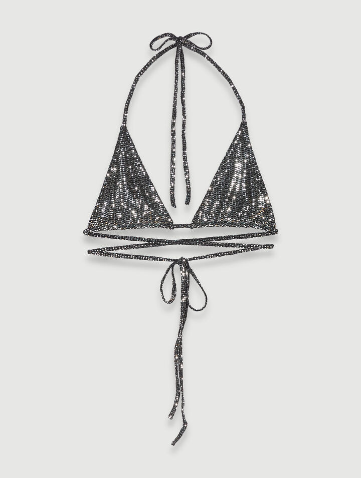 Top triangle à glitter