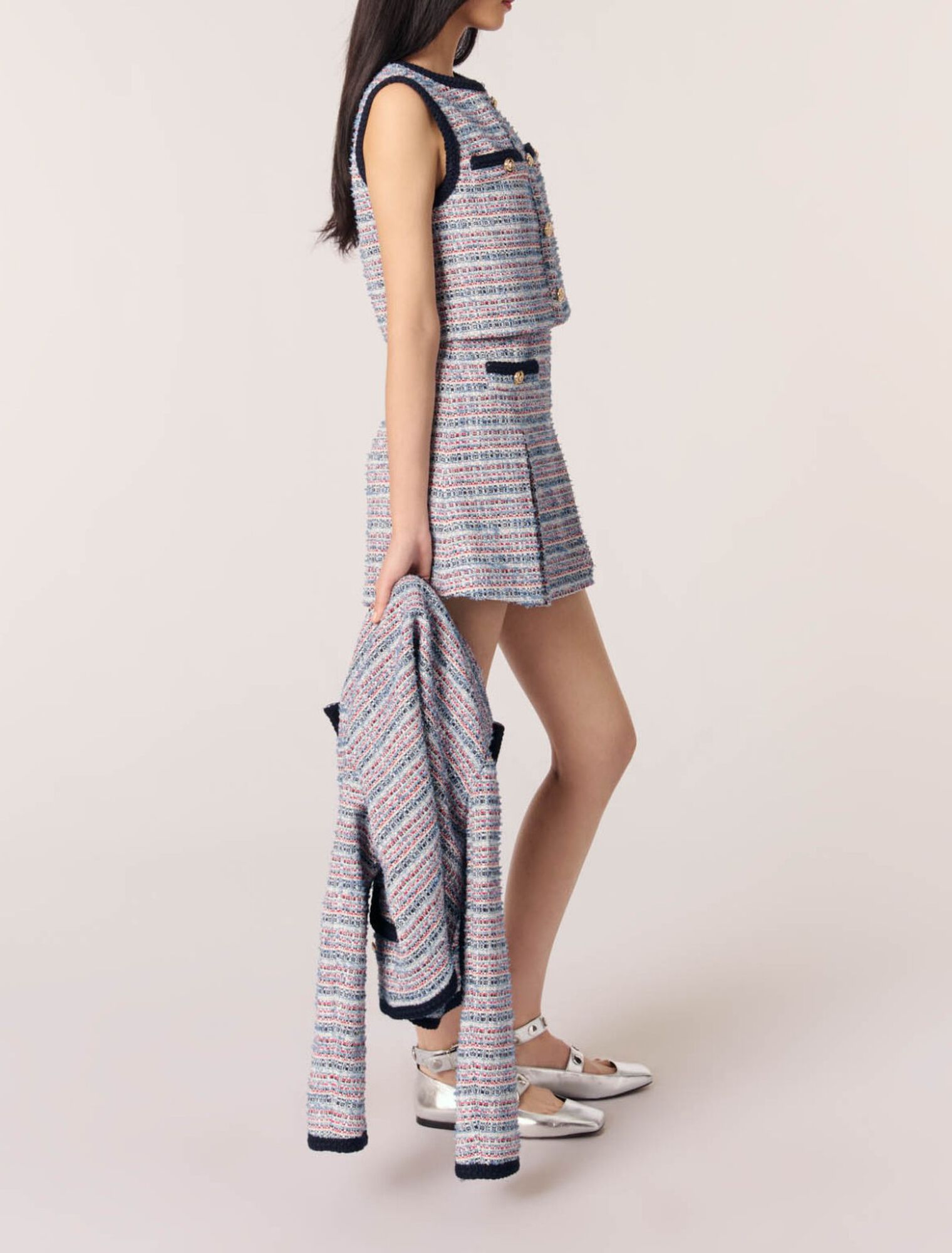 Robe courte 2-en 1 en tweed