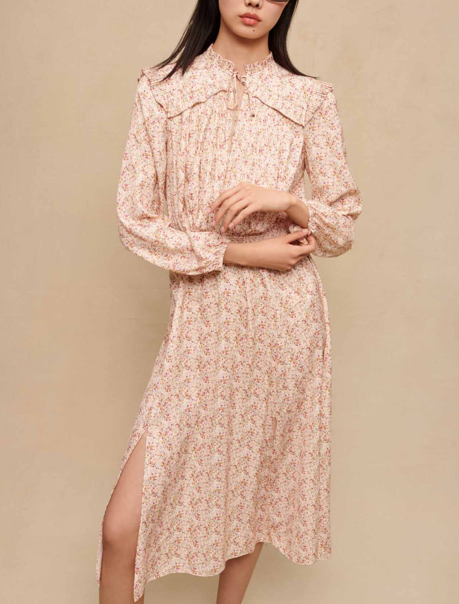 Robe longue à volants