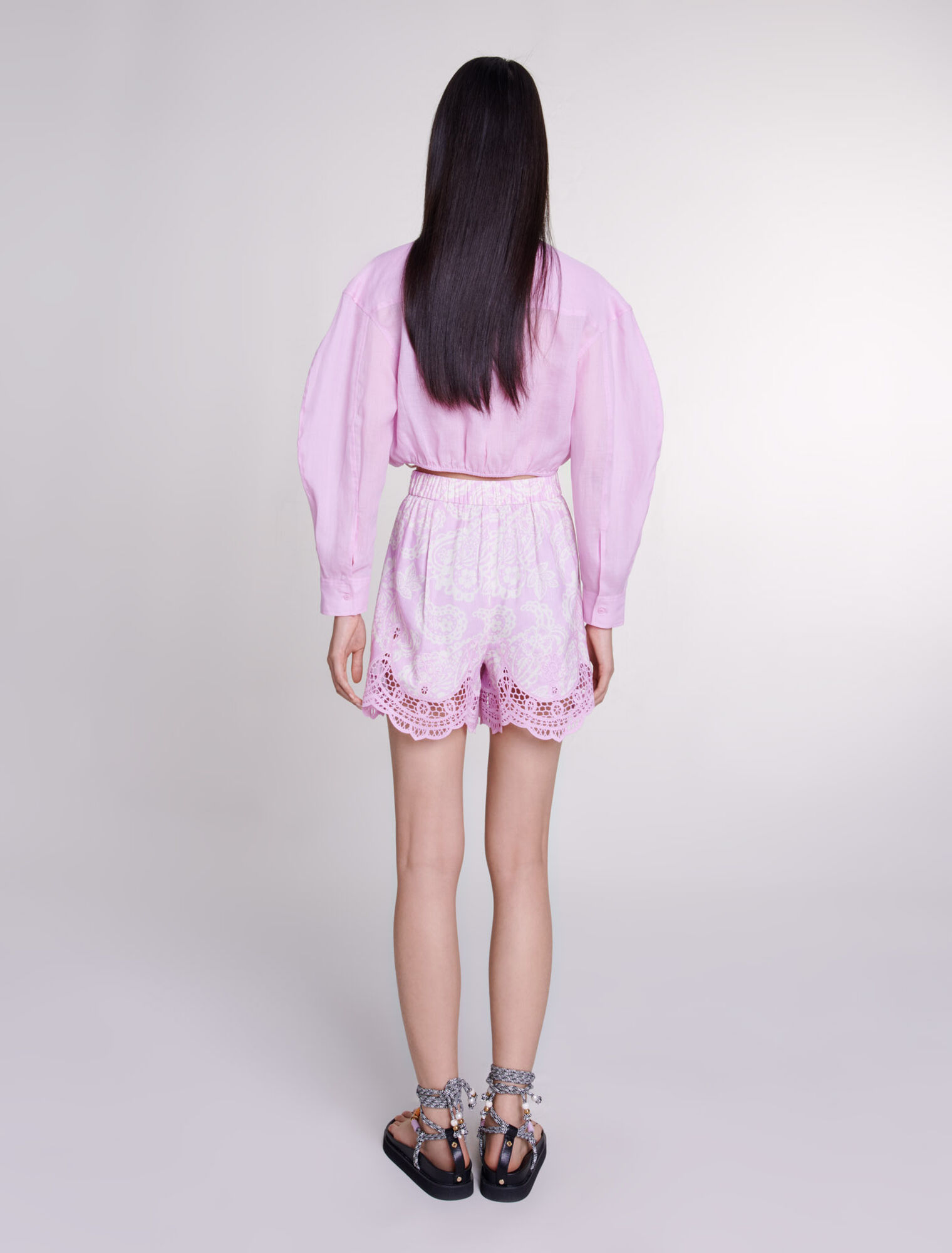 Chemise courte en ramie