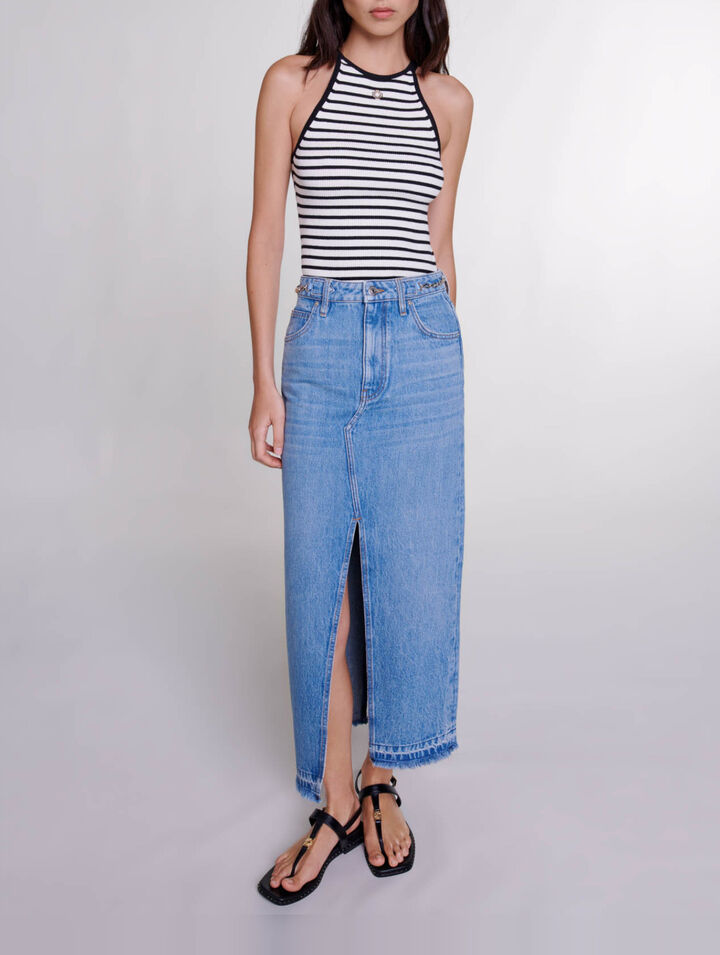Jupe longue en denim