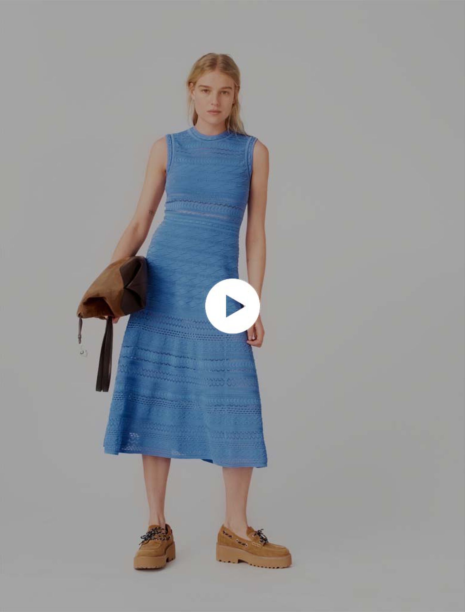 Robe longue en maille pointelle