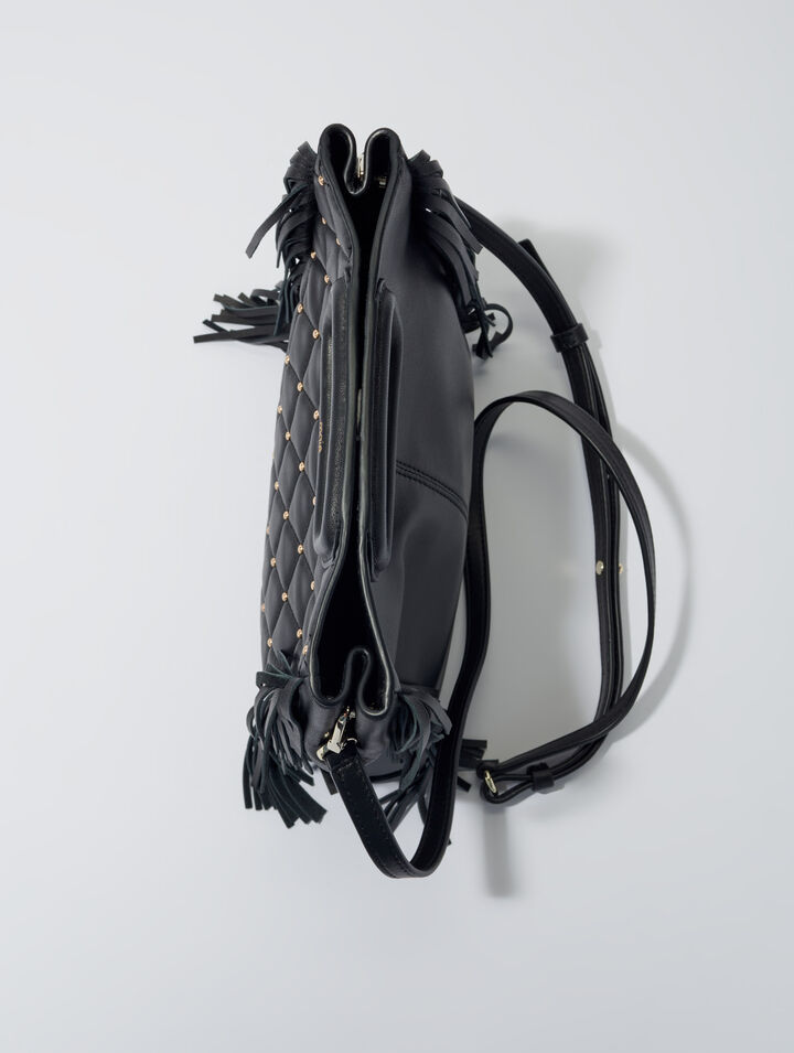 Sac M en cuir matelassé à studs