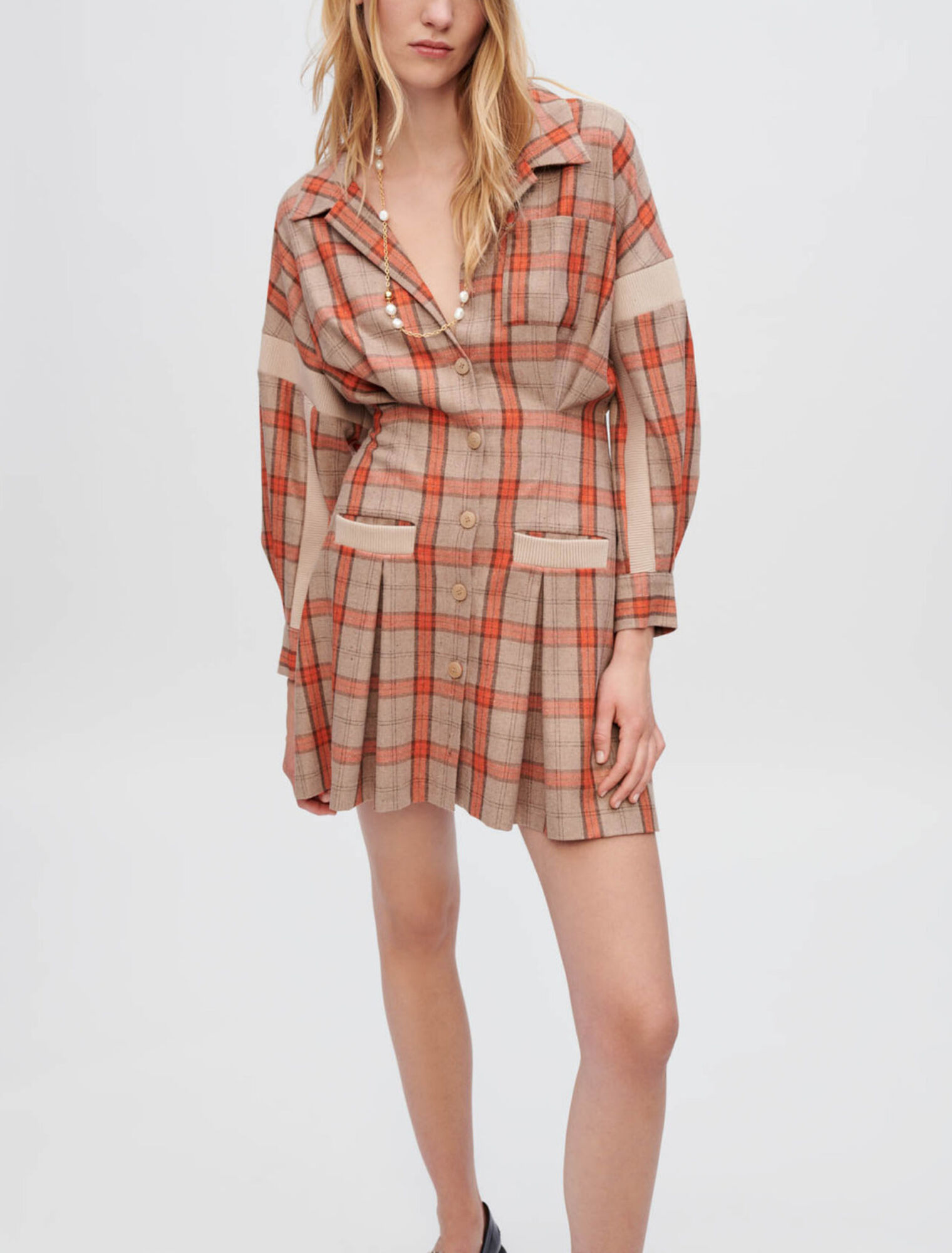 Robe chemise à carreaux