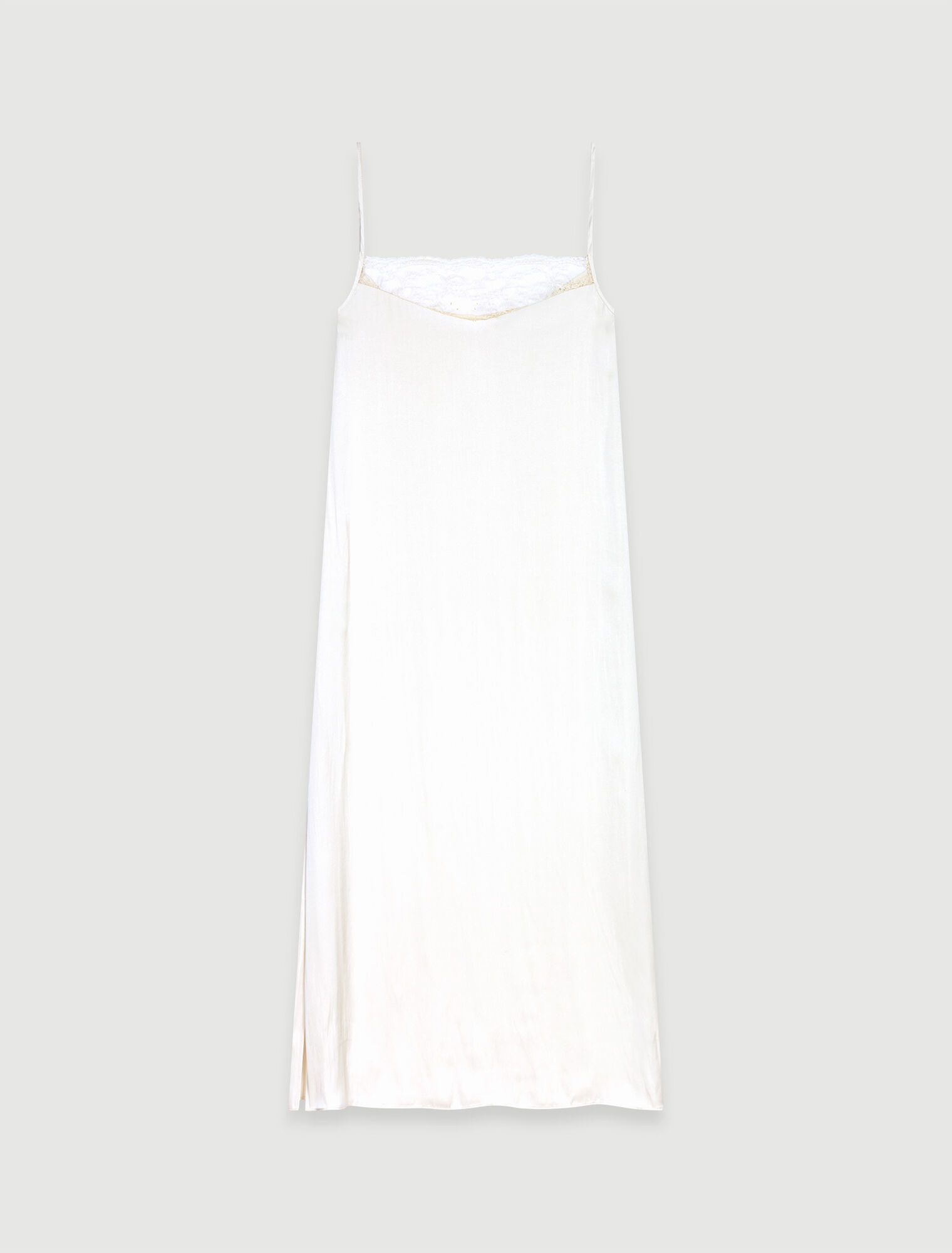Robe longue satinée