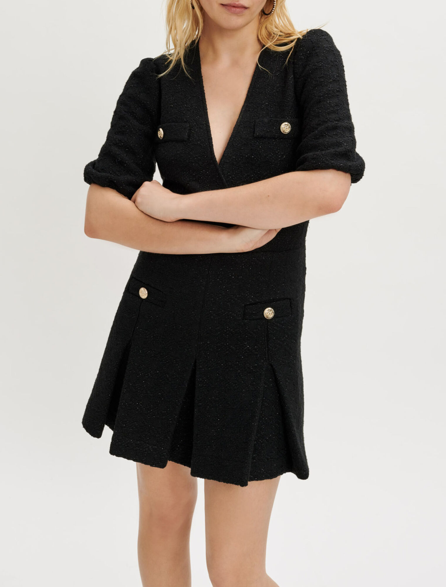 Robe courte en tweed