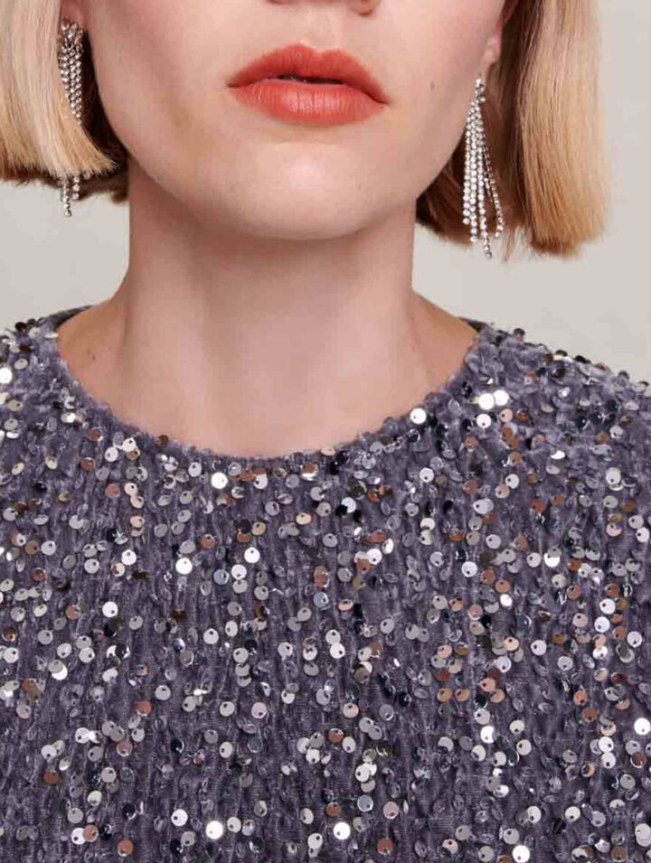 Top en velours à sequins