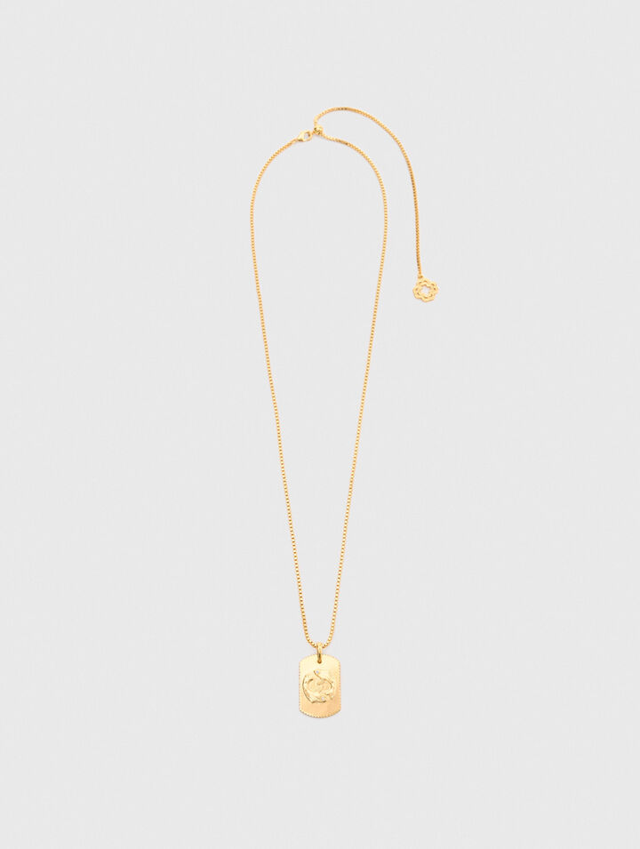 Collier plaque signe du zodiaque