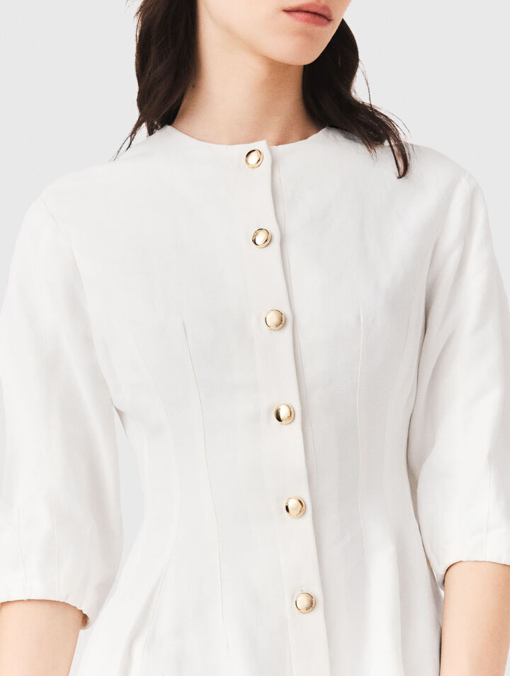 Robe courte en lin m&eacute;lang&eacute;e