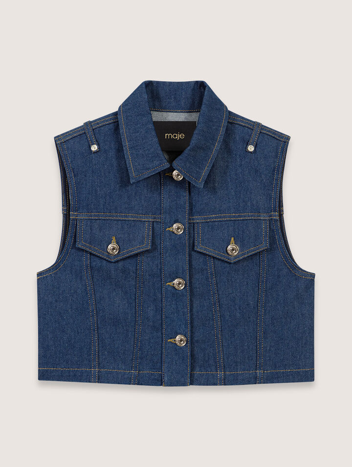 Veston court en denim