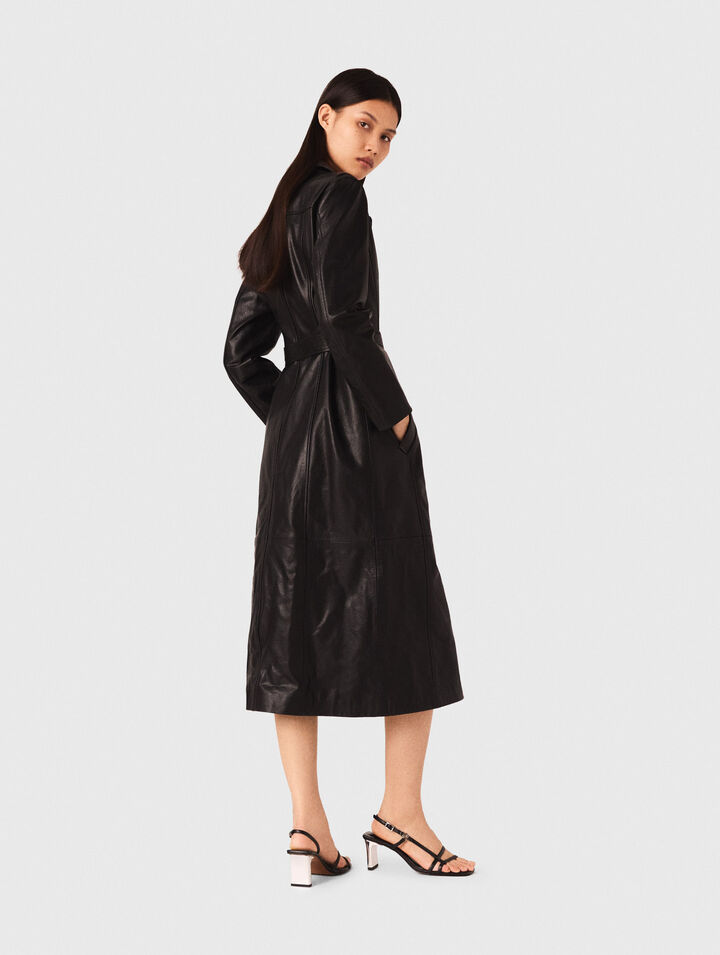 Trench long en cuir