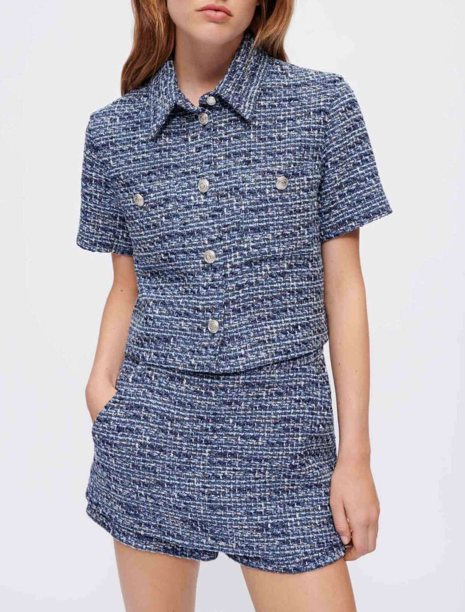 Chemise en tweed chiné