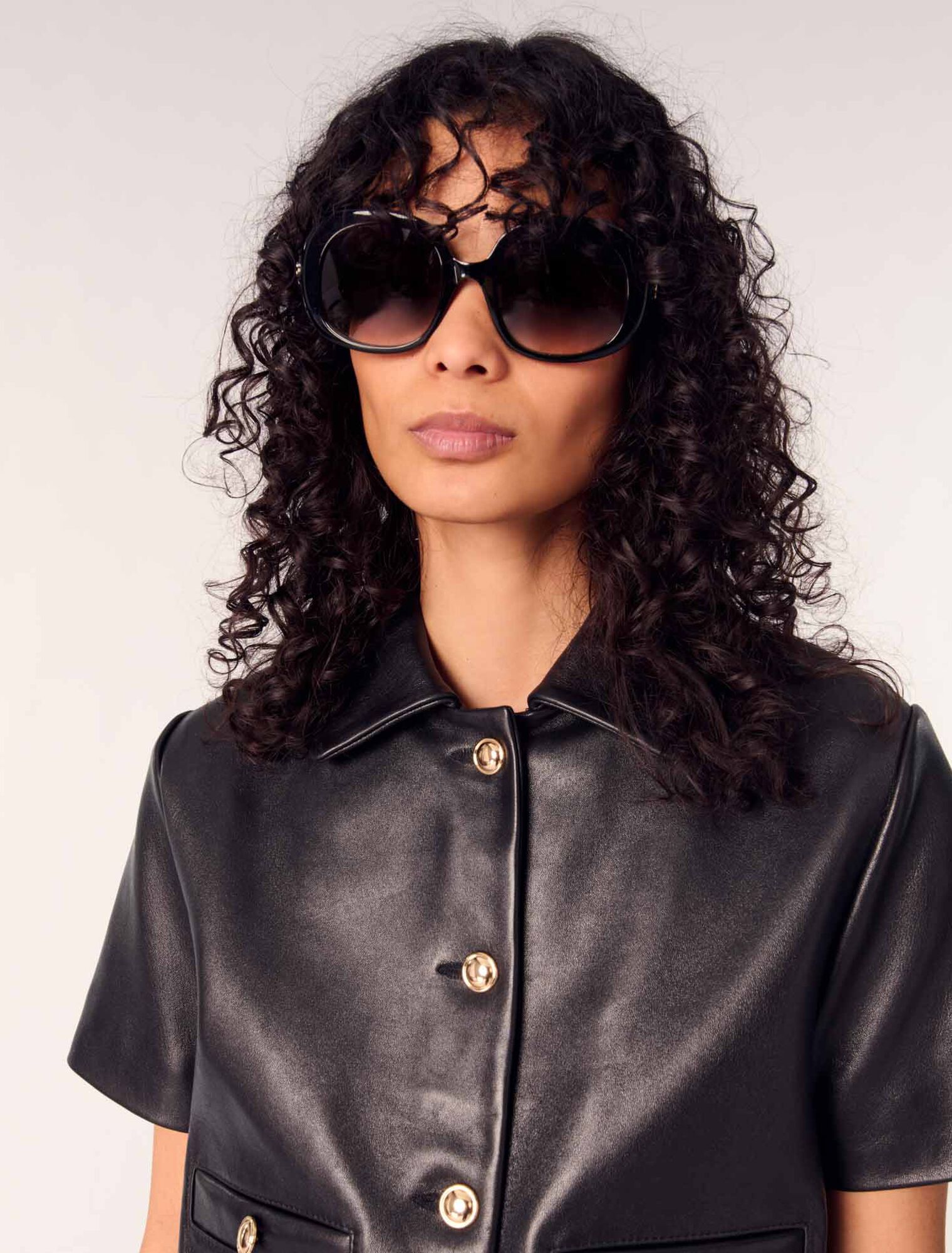 Veste courte en cuir