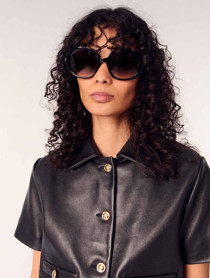 Veste courte en cuir