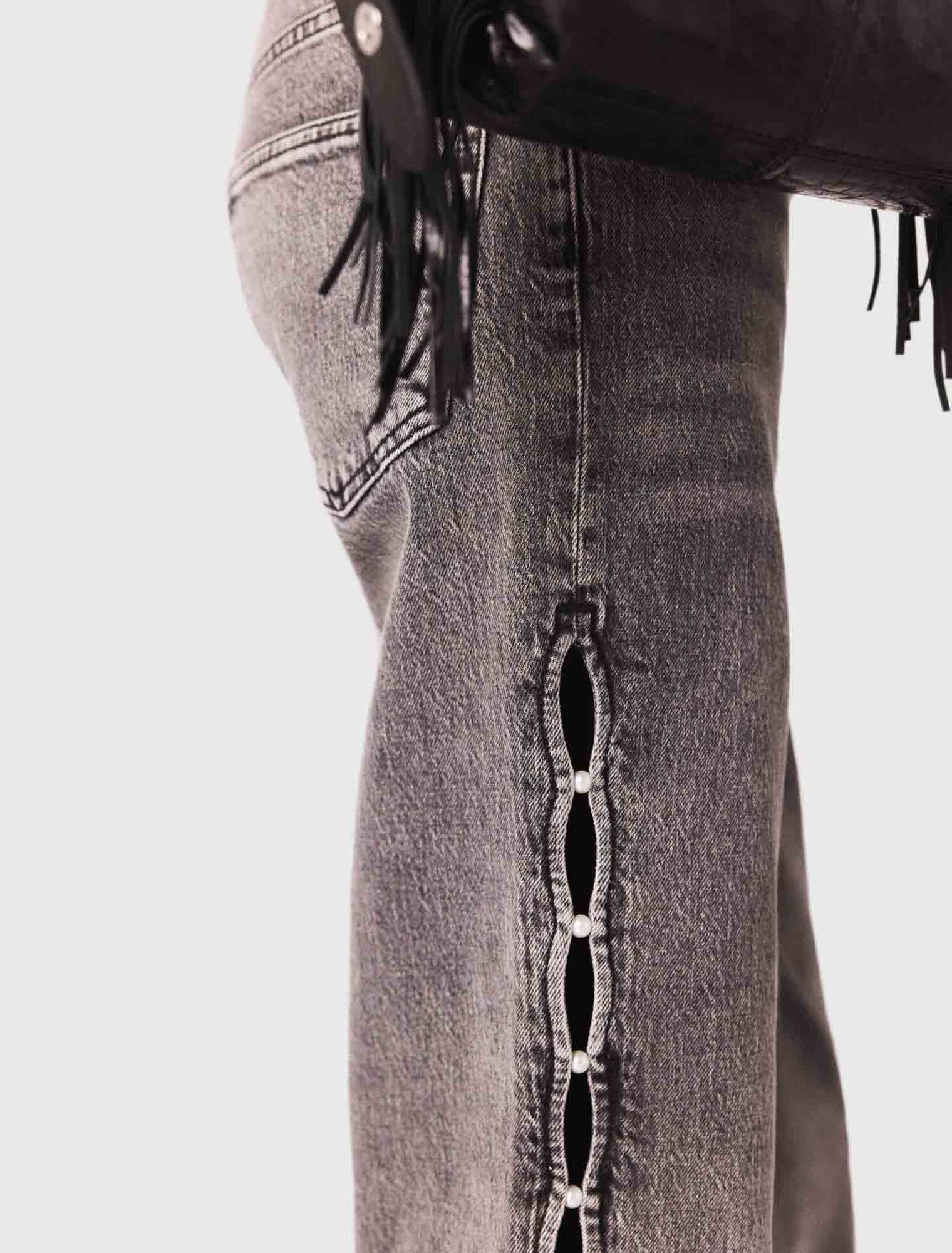 Jean large avec perles