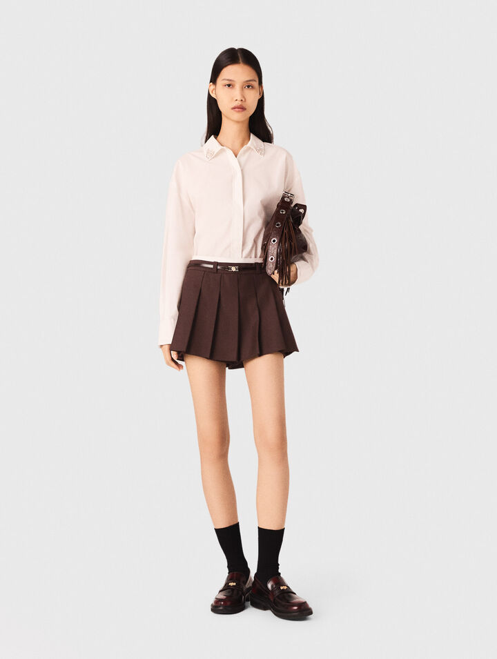 Short trompe l'œil plissé