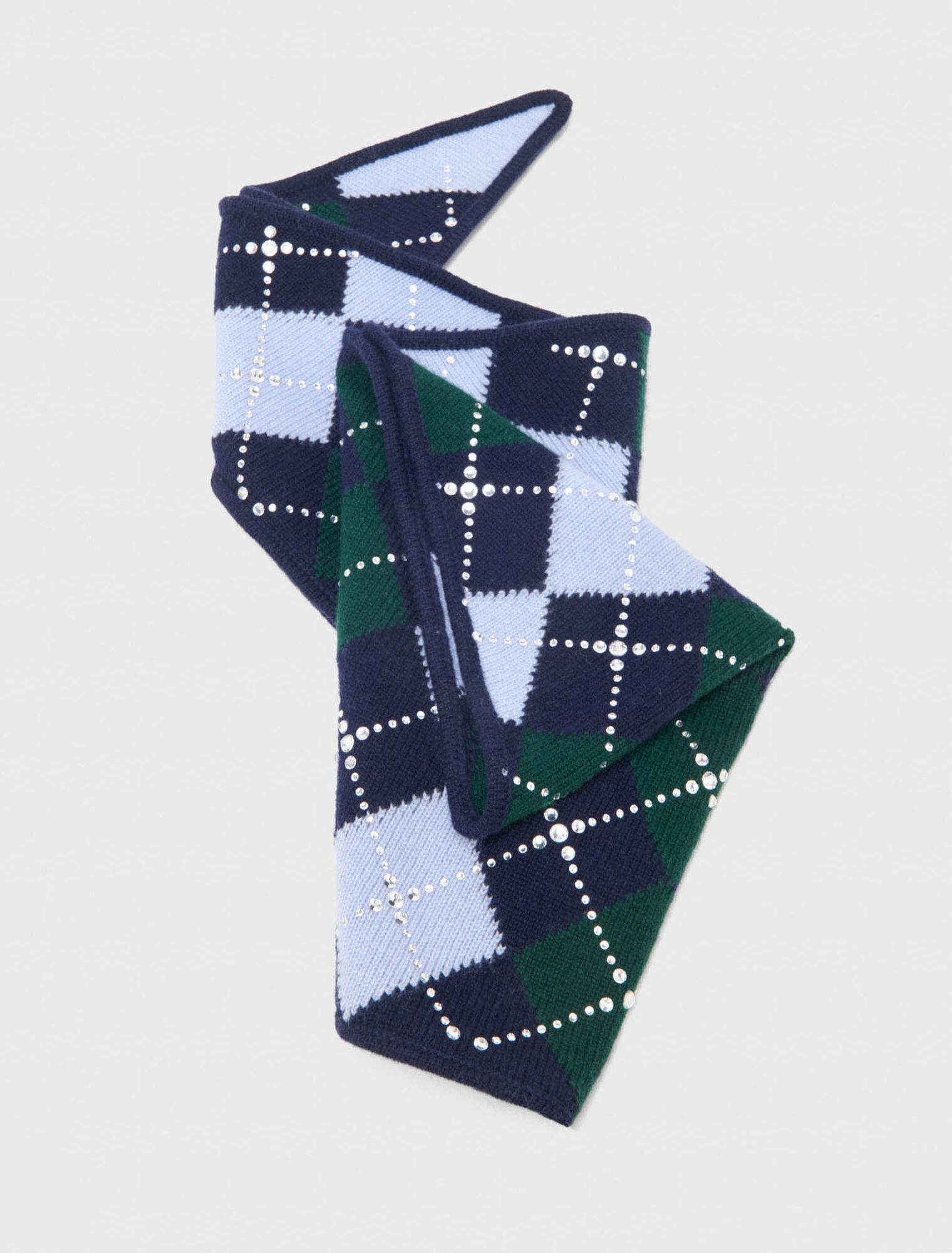 Foulard triangle argyle en laine