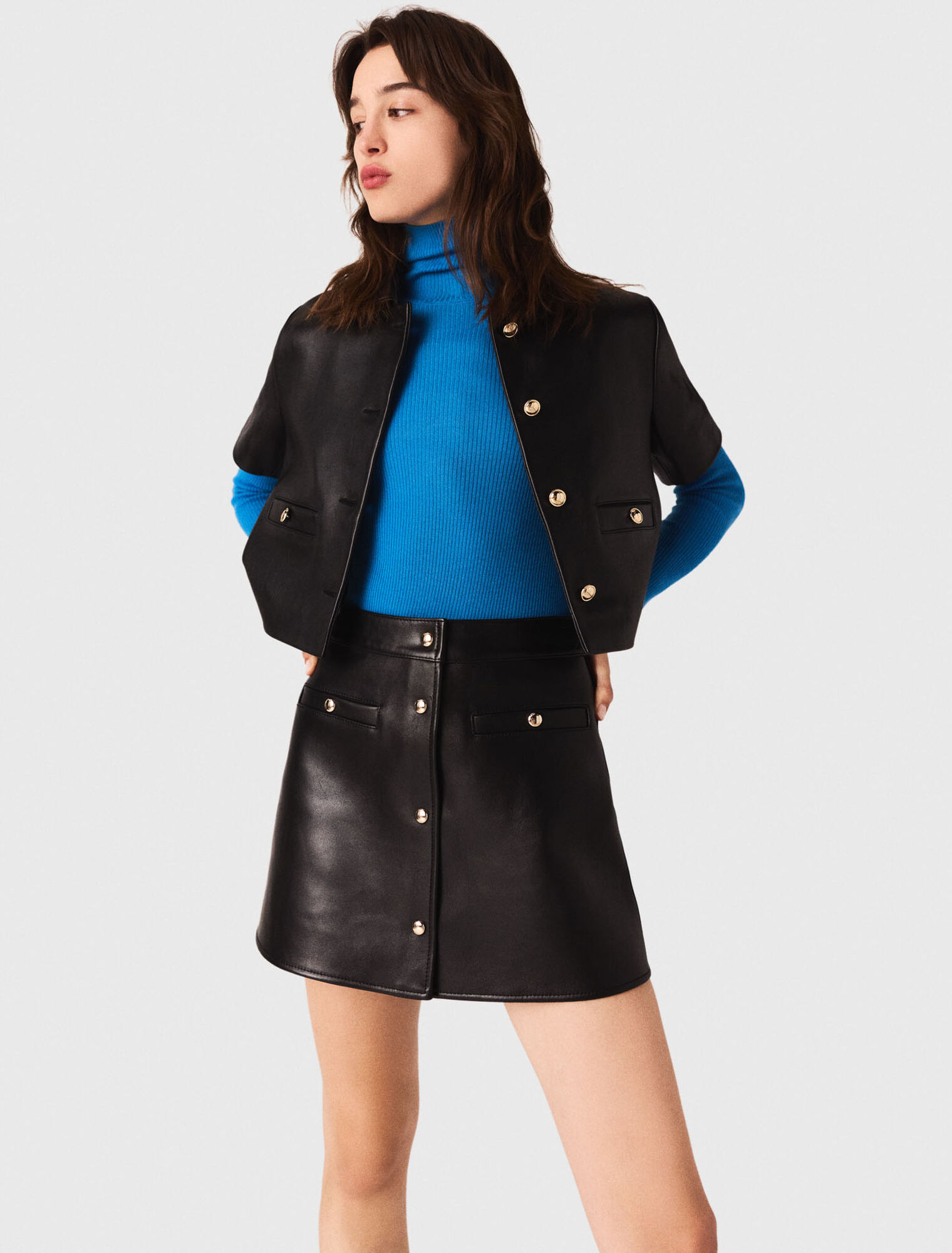 Veste courte en cuir