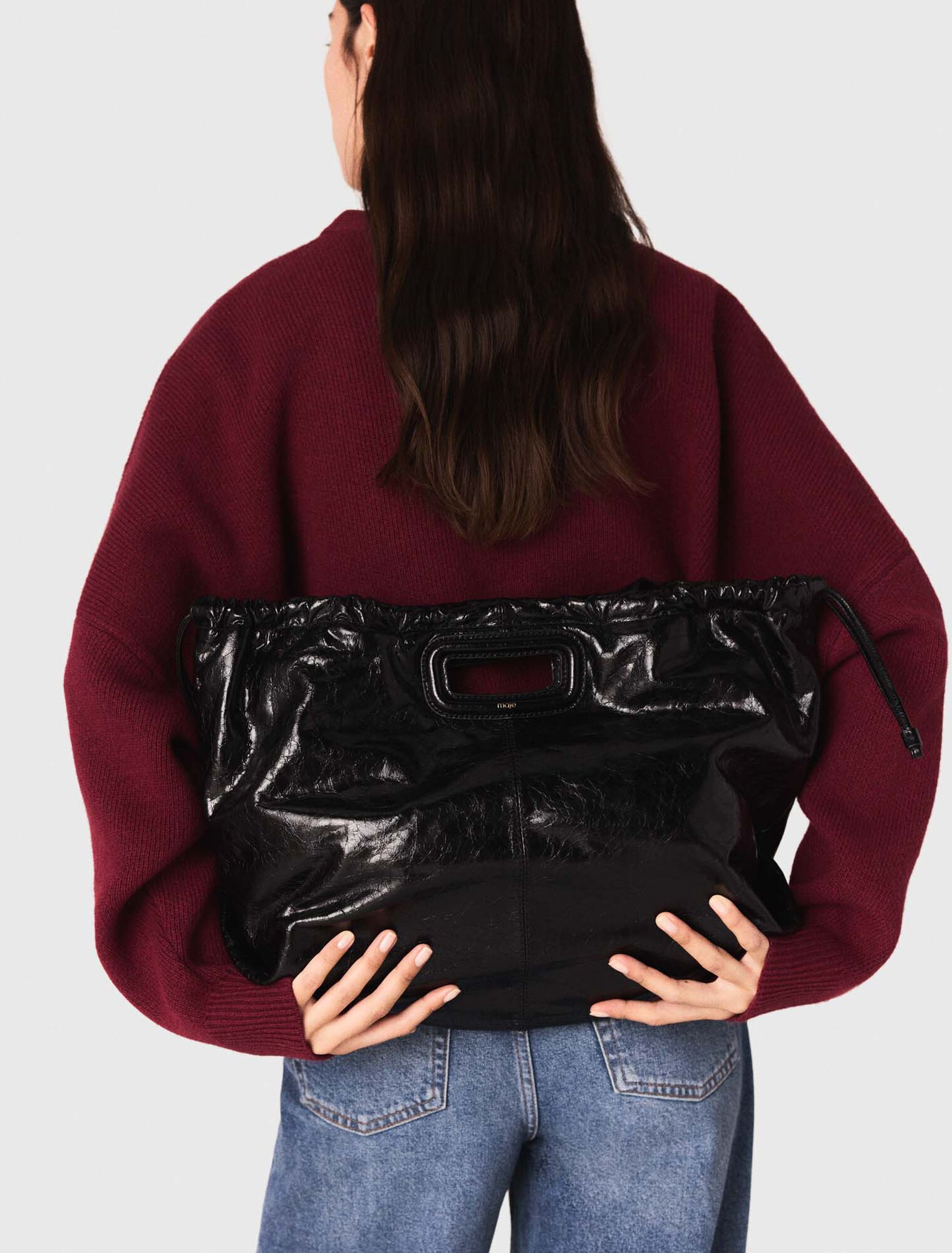 Sac M tote en cuir craquelé