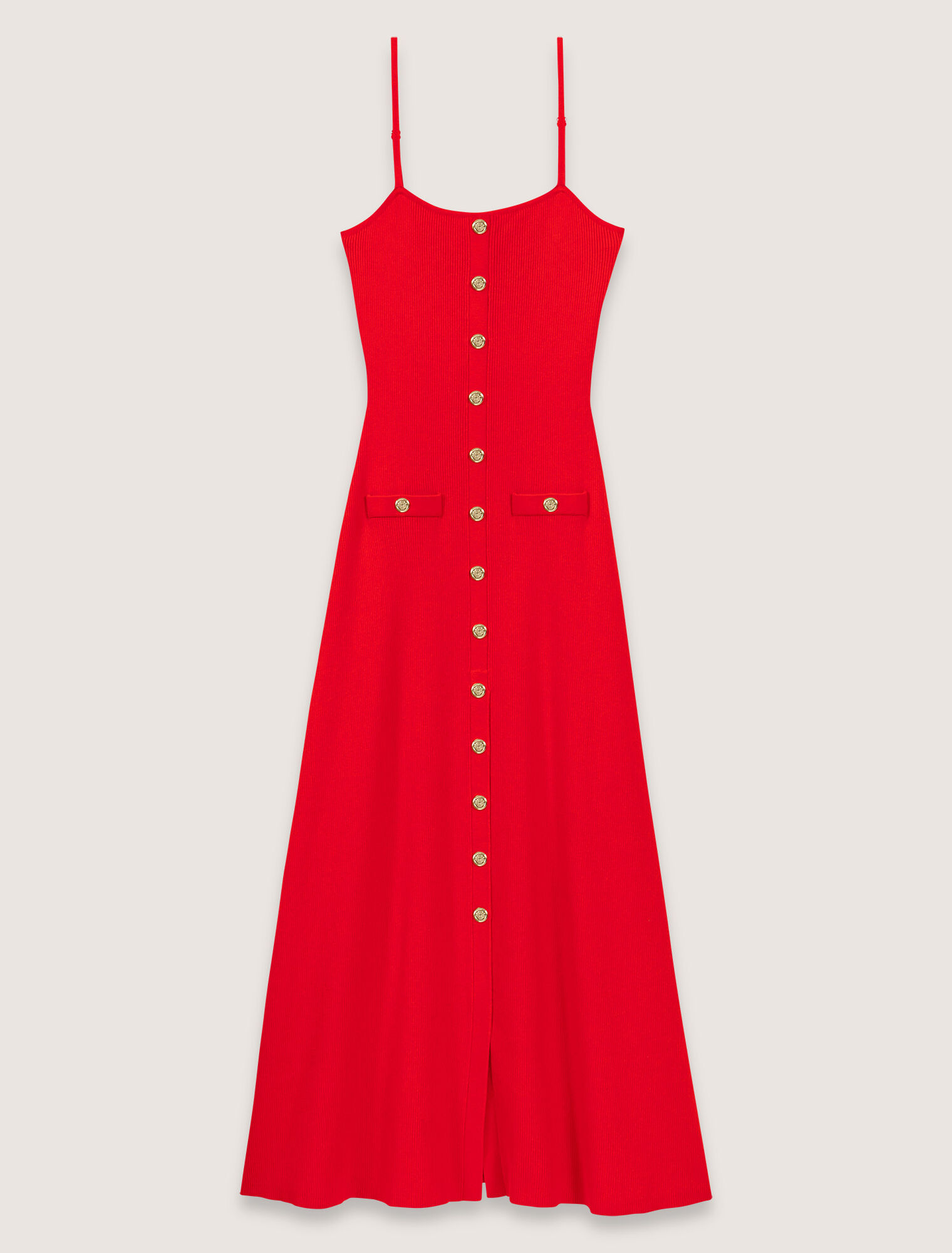 Robe longue en maille côtelée