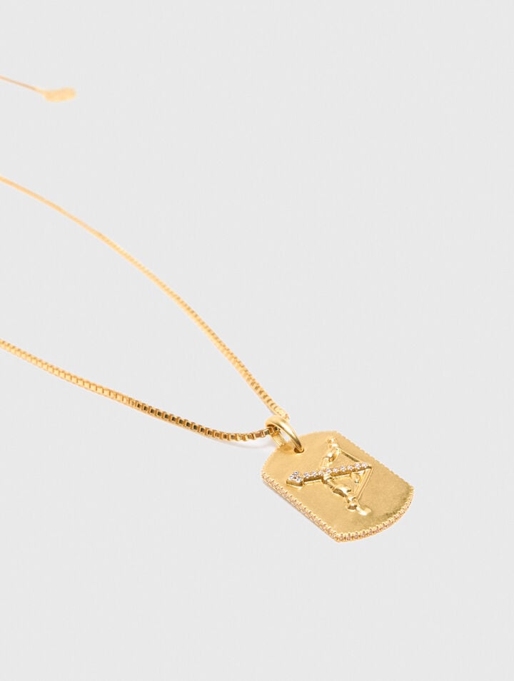 Collier plaque signe du zodiaque