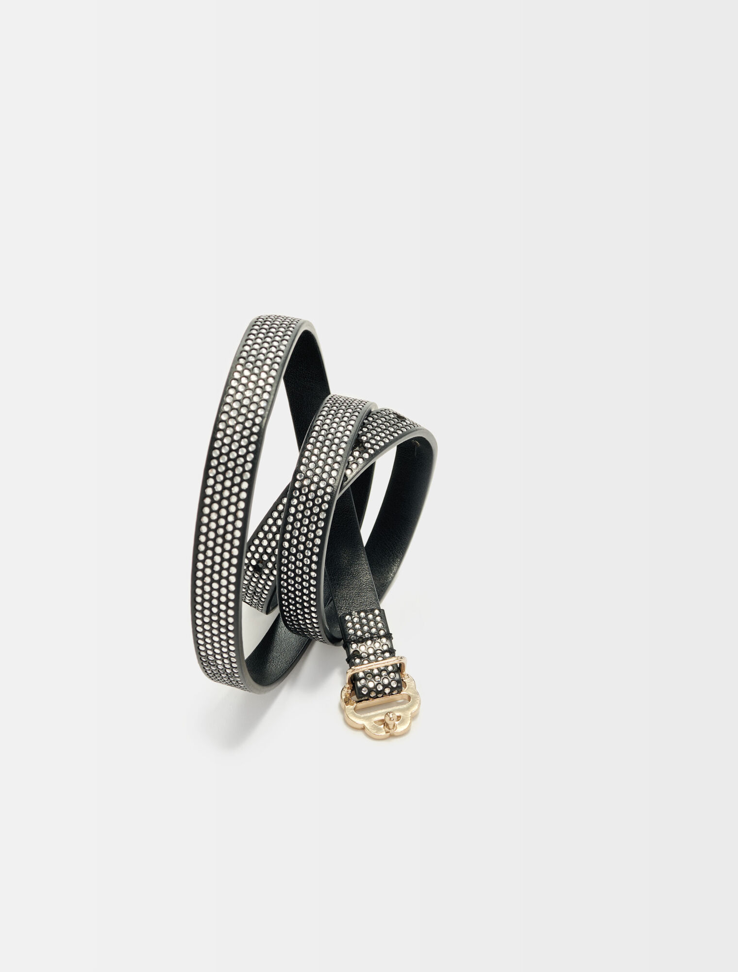 Ceinture strassée à boucle Clover Maje