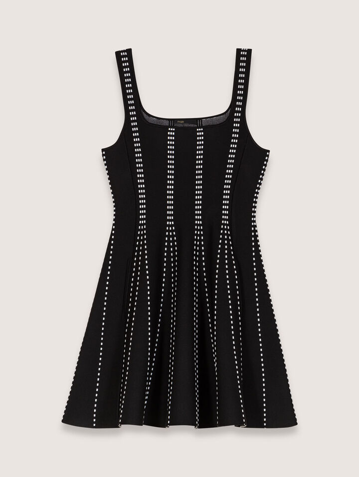 Robe courte en maille jacquard
