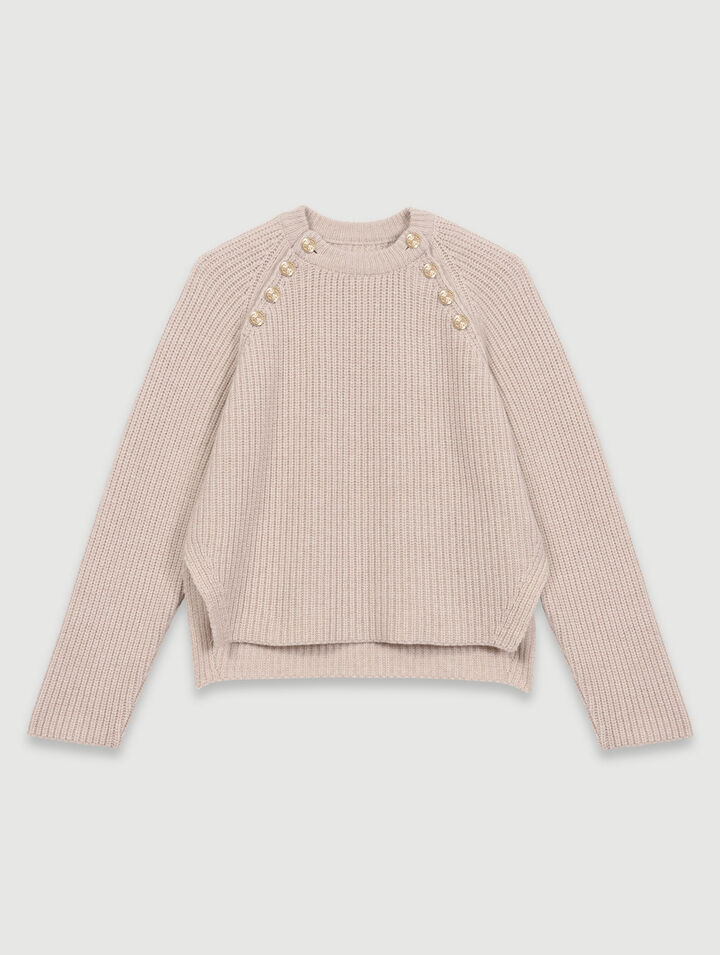 Pull côtelé en laine