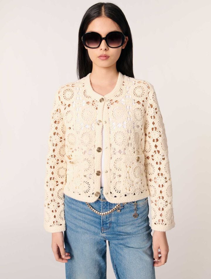 Cardigan court à crochet