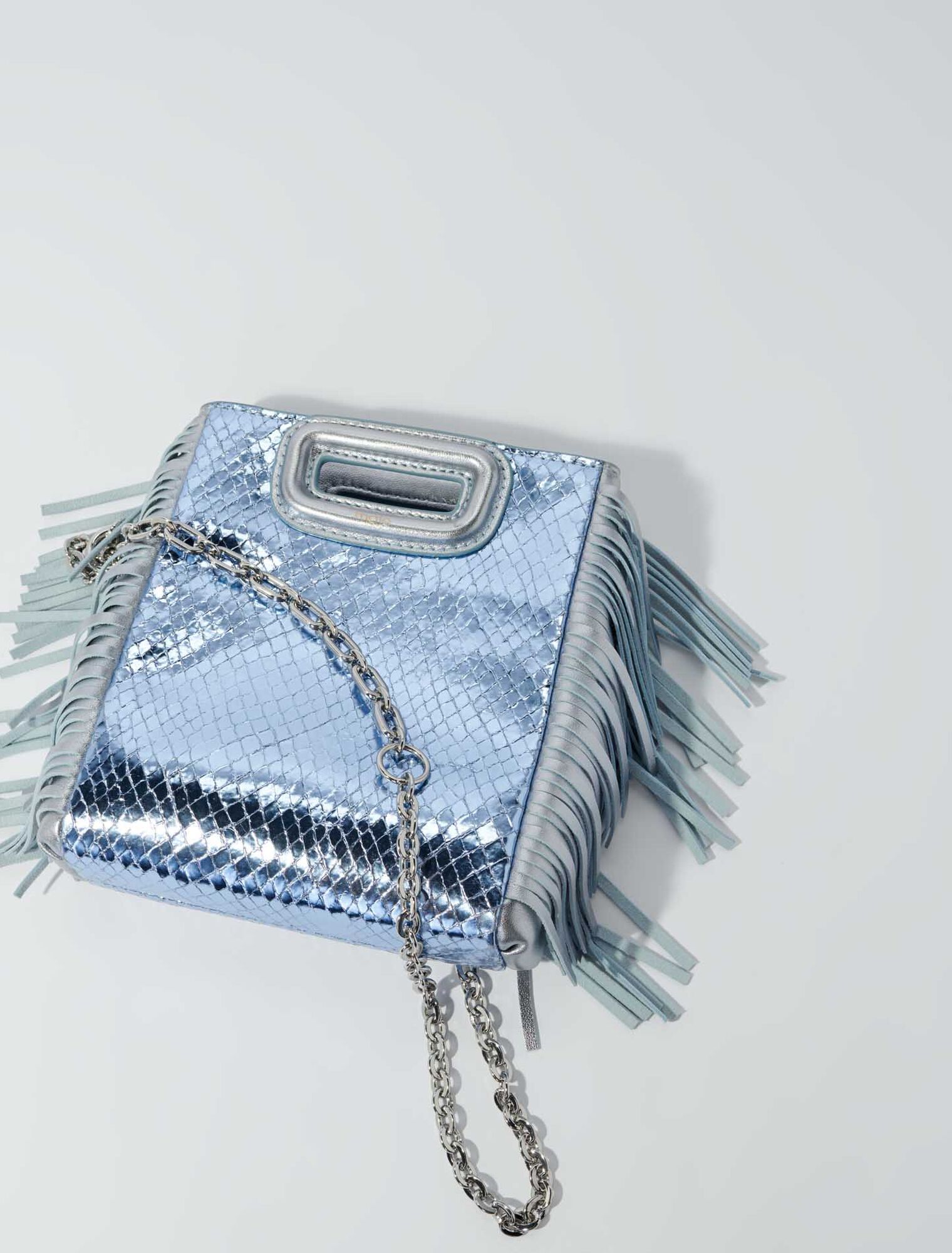 Sac M mini effet python métallisé