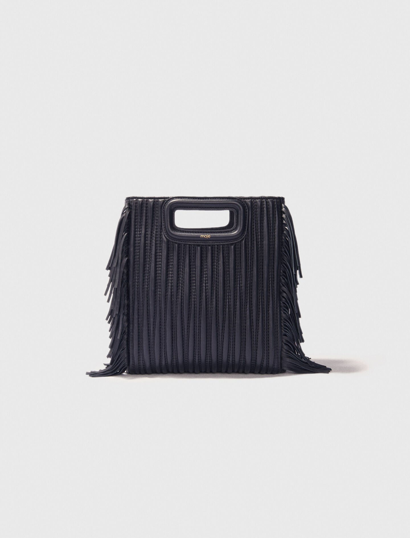 Sac Bandoulière Sac Ã Main Maje Noir Sac M En Cuir Matelassé Noir