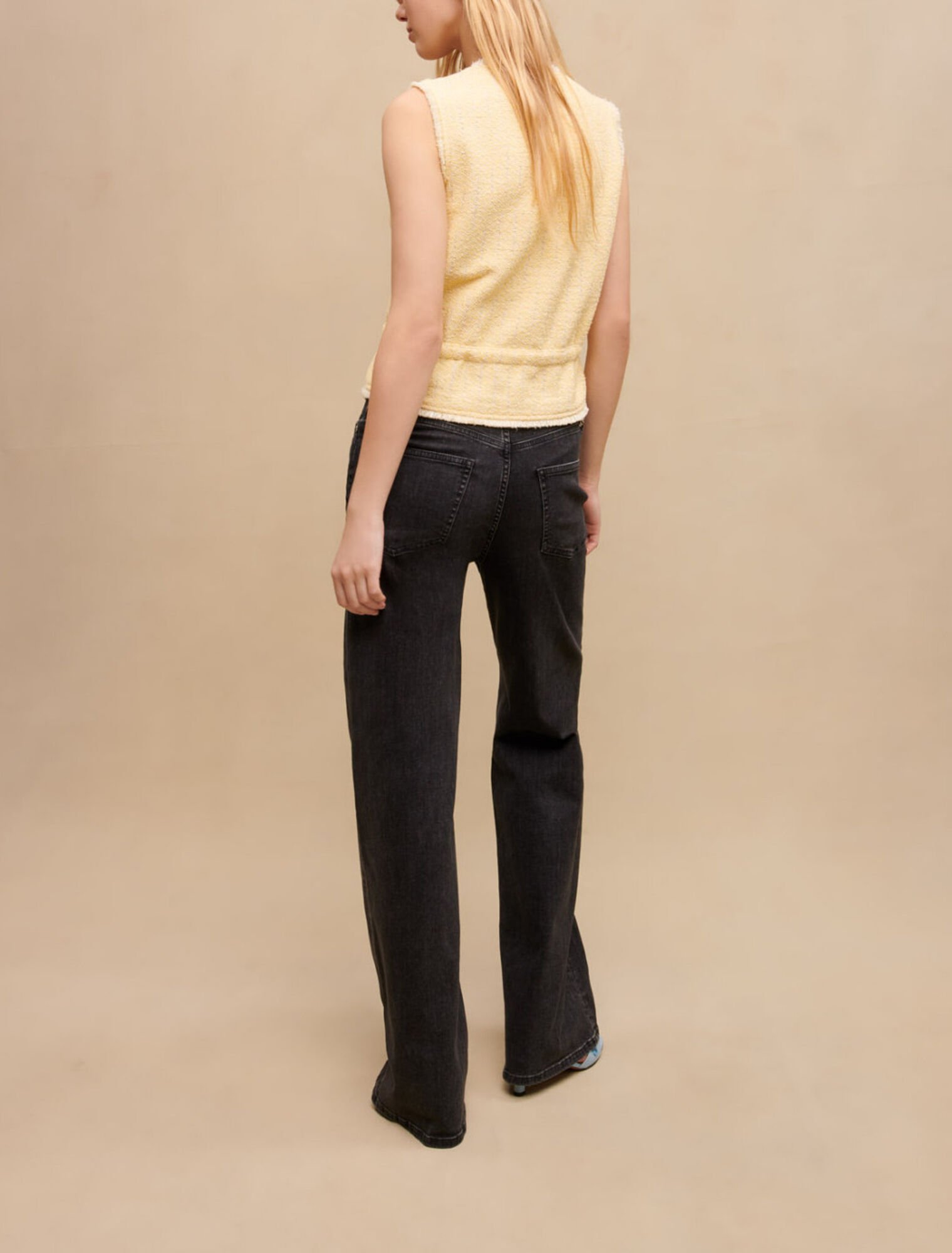 Top sans manches en tweed lurex