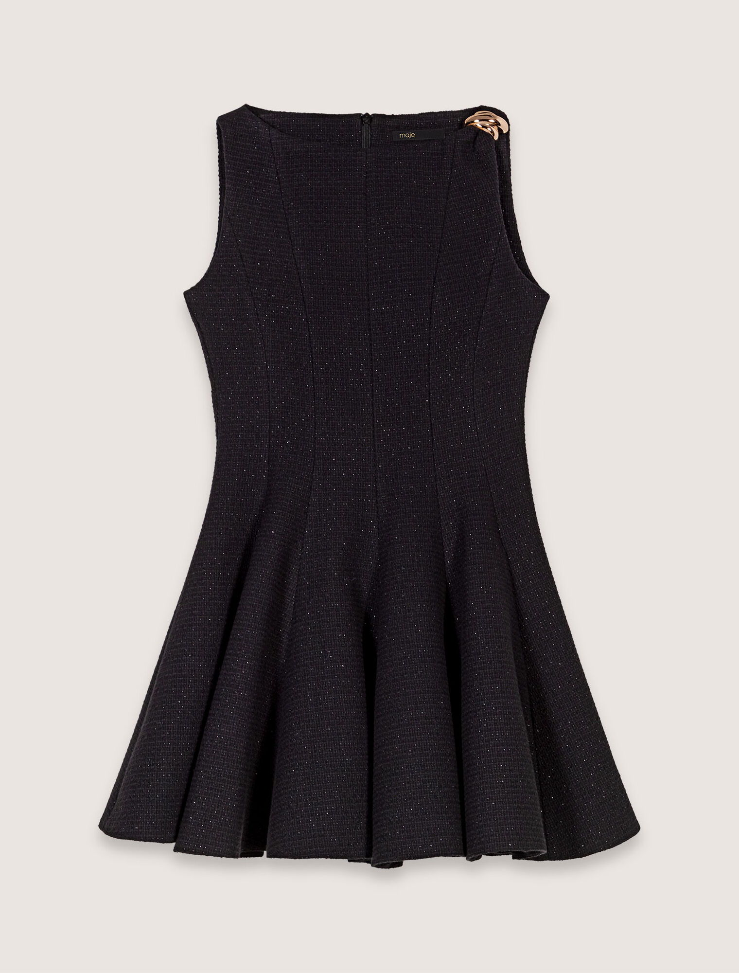 Robe courte évasée en tweed